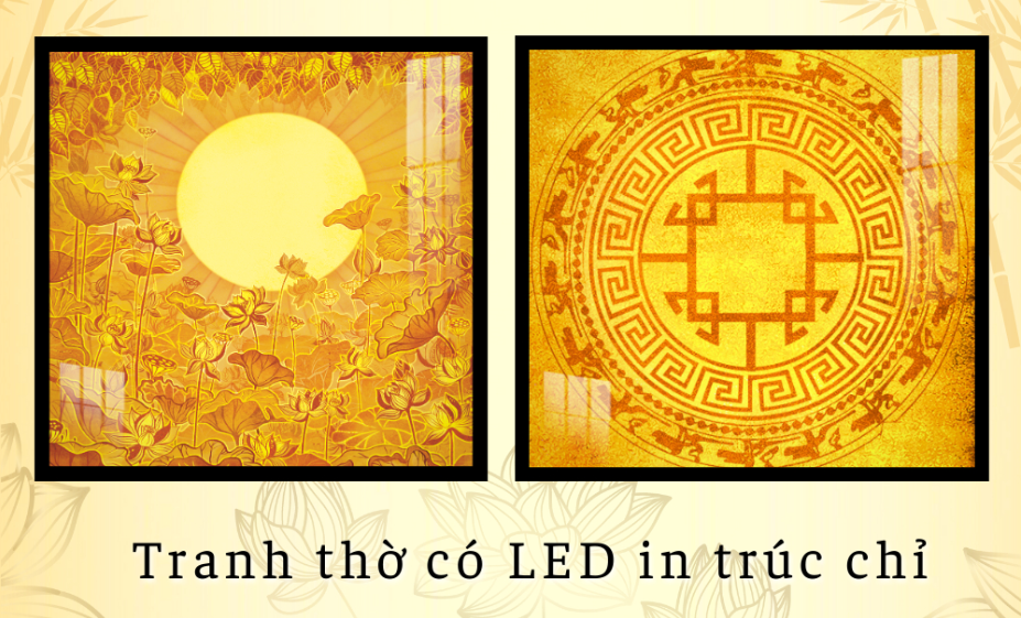 Tranh Trúc Chỉ Hoa Sen Size Vuông 61x61 cm cho Bàn Thờ -Hàng Tại Xưởng Nhận làm theo kích cỡ